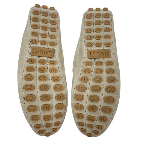Gucci Horsebit Suede Driver Loafers Moccasin Oatmeal Beige Size 8 US 8.5 - Picture 11 of 15